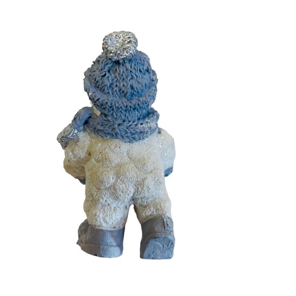 Adorable Snowman With Pumpkin Collectible Figurine - Winter Wonderland Humor 3" - Picture 5 of 5